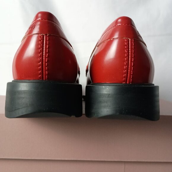 Sarto Franco Sarto Eden Red Patent Studded Penny Loafers Women Size 10 New - Picture 7 of 13